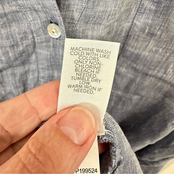 J JILL Love Linen 4X Sheath woman blue button short sleeve midi dress lagenlook - Picture 7 of 12